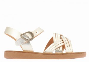 Sandali Bassi Ancient Greek Sandals Little Electra Soft Bambino Oro Bianche | KHH8641SK