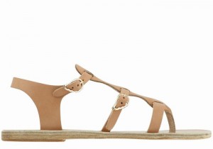 Sandali Casual Ancient Greek Sandals Grace Kelly Leather Donna Beige | LGQ7124ZI