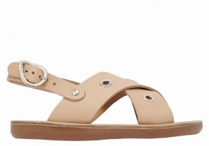 Sandali Casual Ancient Greek Sandals Little Maria Eyelets Soft Bambino Beige | ZZW7755MP