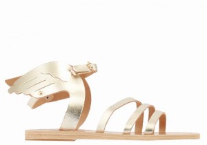 Sandali Con Cinturino Ancient Greek Sandals Ikaria Leather Donna Oro Bianche | FXT8011LT