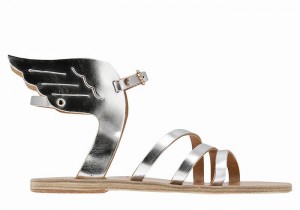 Sandali Con Cinturino Ancient Greek Sandals Ikaria Leather Donna Argento | QER10080WM