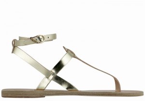 Sandali Con Cinturino Ancient Greek Sandals Estia Leather Donna Oro Bianche | BKO5255WP