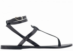 Sandali Con Cinturino Ancient Greek Sandals Estia Leather Donna Nere | MLH319EH