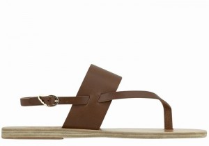 Sandali Con Cinturino Sul Retro Ancient Greek Sandals Zoe Flip Flop Leather Donna Marroni Scuro | SQP820VK