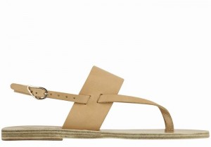 Sandali Con Cinturino Sul Retro Ancient Greek Sandals Zoe Flip Flop Leather Donna Beige | EAF7395CX