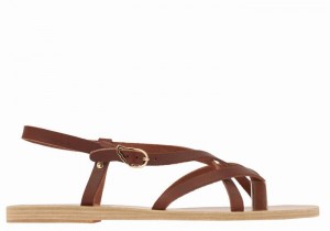 Sandali Con Cinturino Sul Retro Ancient Greek Sandals Semele Leather Donna Caffè | NWE8056ES