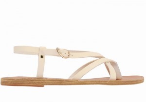 Sandali Con Cinturino Sul Retro Ancient Greek Sandals Semele Leather Donna Bianche | OCY6194VX