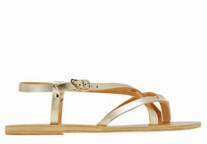 Sandali Con Cinturino Sul Retro Ancient Greek Sandals Semele Leather Donna Oro Bianche | VBI7385AP