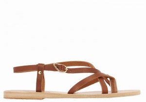 Sandali Con Cinturino Sul Retro Ancient Greek Sandals Semele Leather Donna Marroni Scuro | KNP2184PC