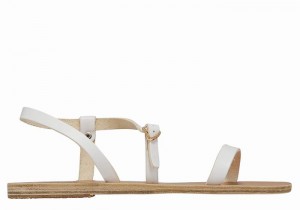 Sandali Con Cinturino Sul Retro Ancient Greek Sandals Niove Leather Donna Bianche | CVP2061NO