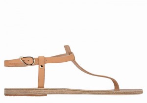 Sandali Con Cinturino Sul Retro Ancient Greek Sandals Lito Flip Flop Leather Donna Beige | RCP4577NT