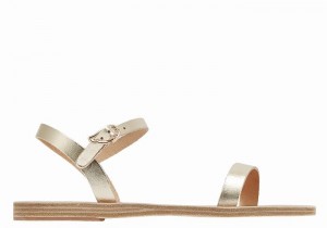 Sandali Con Cinturino Sul Retro Ancient Greek Sandals Irida Leather Donna Oro Bianche | HMU956KA