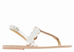 Sandali Con Cinturino Sul Retro Ancient Greek Sandals Ilios Flip Flop Leather Donna Argento | PMJ631HE