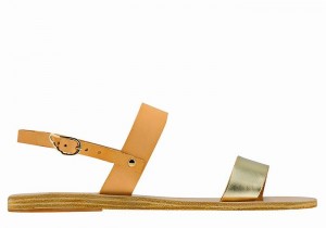 Sandali Con Cinturino Sul Retro Ancient Greek Sandals Clio Donna Beige Oro Bianche | XQK2885NM