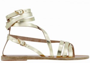 Sandali Da Gladiatore Ancient Greek Sandals Satira Leather Donna Oro Bianche | YYW8566HB