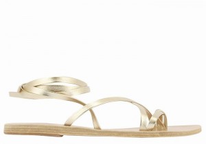 Sandali Da Gladiatore Ancient Greek Sandals Morfi Leather Donna Oro Bianche | MAQ1914ML