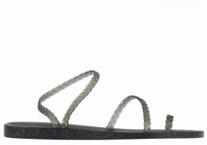 Sandali Intrecciati Ancient Greek Sandals Eleftheria Donna Nere Oro | CMC1114HN