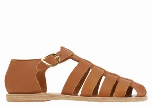 Sandali Pescatore Ancient Greek Sandals Homeria Leather Donna Marroni Scuro | SLF5980NQ