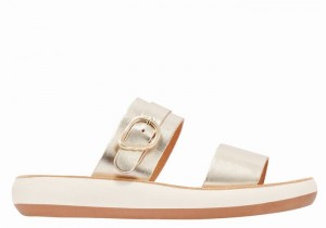 Sandali Scorrevoli Ancient Greek Sandals Preveza Comfort Donna Oro Bianche | PYC346XZ