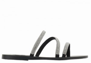 Sandali Scorrevoli Ancient Greek Sandals Polytimi Diamante Donna Argento Nere | LIZ951QV