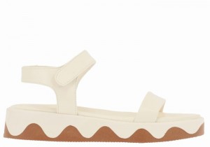 Sandali con Plateau Ancient Greek Sandals Salamina Leather Donna Bianche Marroni | FVQ4020ER