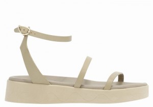 Sandali con Plateau Ancient Greek Sandals Nissida Leather Donna Grigie Marroni | WWY961KL