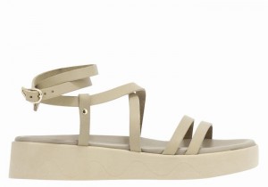 Sandali con Plateau Ancient Greek Sandals Aristea Leather Donna Grigie Marroni | BOQ8246HB