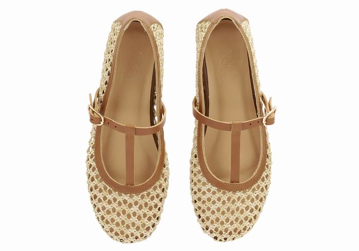 Ballerine Ancient Greek Sandals Aerati Donna Beige Marroni | KUG4894ZH