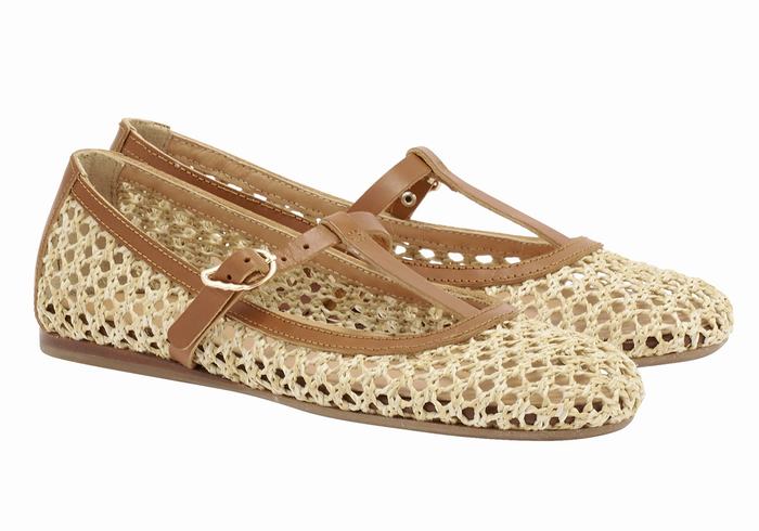 Ballerine Ancient Greek Sandals Aerati Donna Beige Marroni | KUG4894ZH