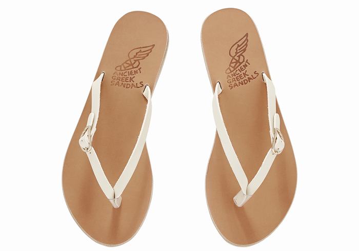 Infradito Ancient Greek Sandals Dihalo Leather Donna Bianche | VSU5462RE