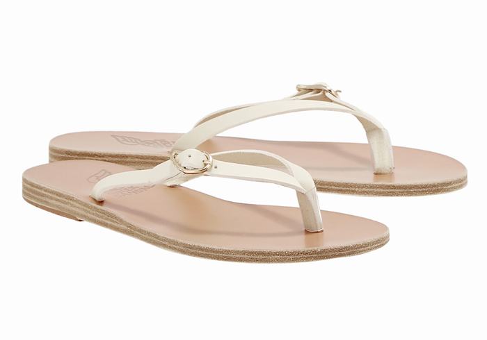 Infradito Ancient Greek Sandals Dihalo Leather Donna Bianche | VSU5462RE