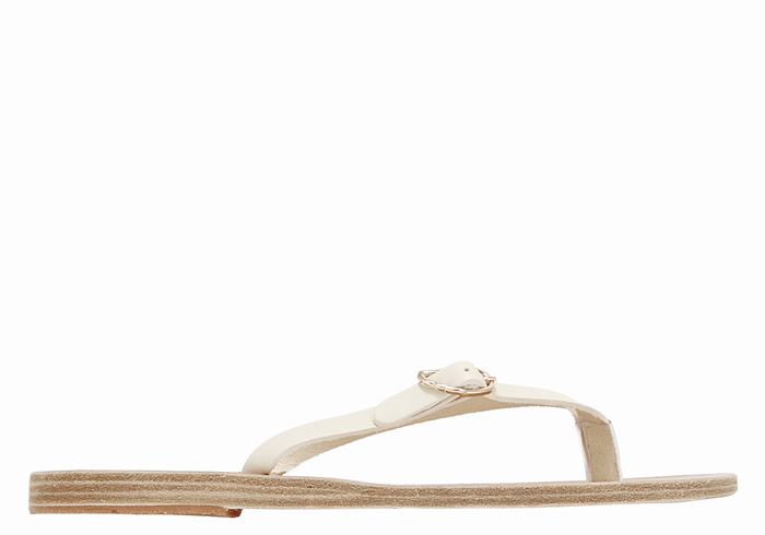 Infradito Ancient Greek Sandals Dihalo Leather Donna Bianche | VSU5462RE