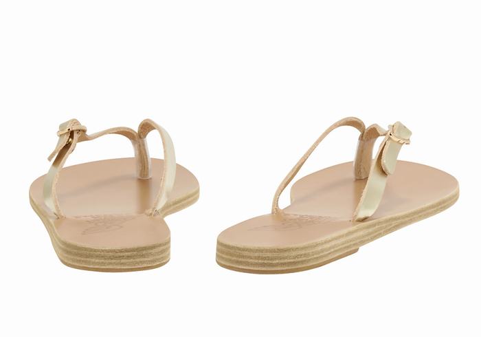 Infradito Ancient Greek Sandals Dihalo Leather Donna Oro Bianche | WJD8654FE