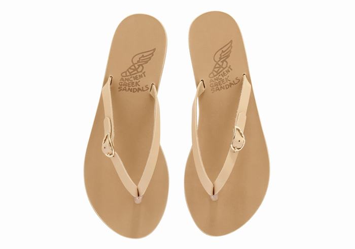 Infradito Ancient Greek Sandals Dihalo Leather Donna Beige | ETM4770LI