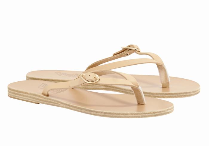 Infradito Ancient Greek Sandals Dihalo Leather Donna Beige | ETM4770LI