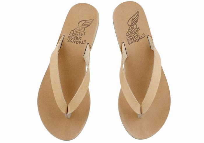 Infradito Ancient Greek Sandals Hera Leather Donna Beige | GKV9024JW