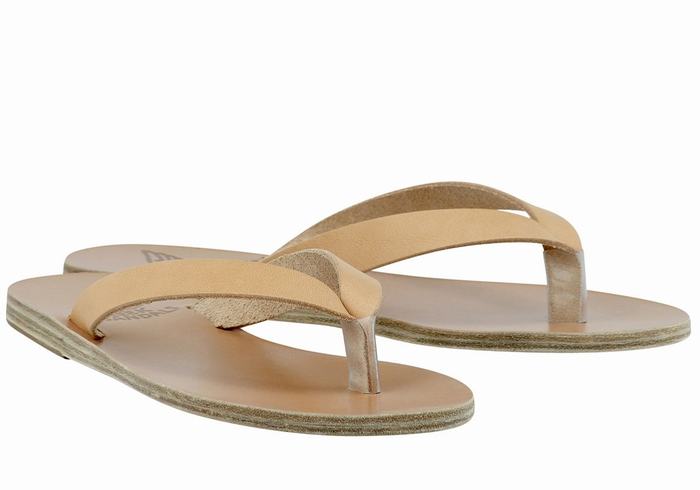 Infradito Ancient Greek Sandals Hera Leather Donna Beige | GKV9024JW