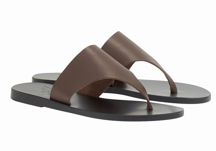 Infradito Ancient Greek Sandals Mera Leather Donna Marroni Scuro | QBT1091NT