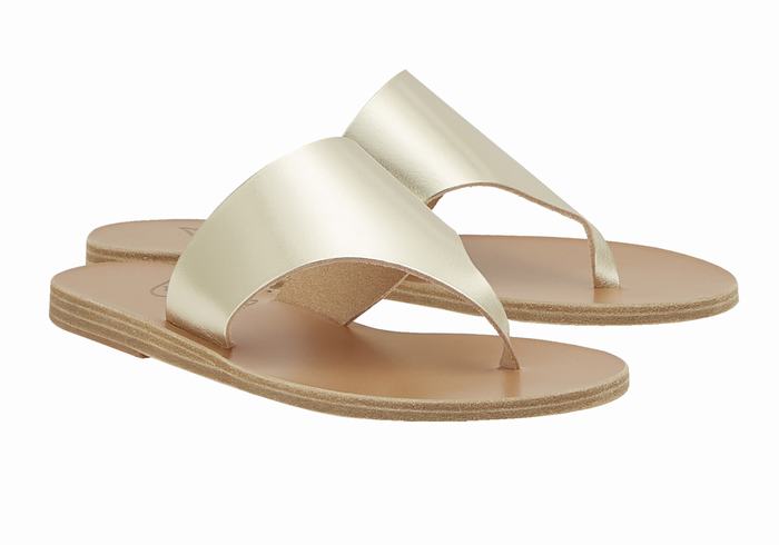 Infradito Ancient Greek Sandals Mera Leather Donna Oro Bianche | UAP7264MZ