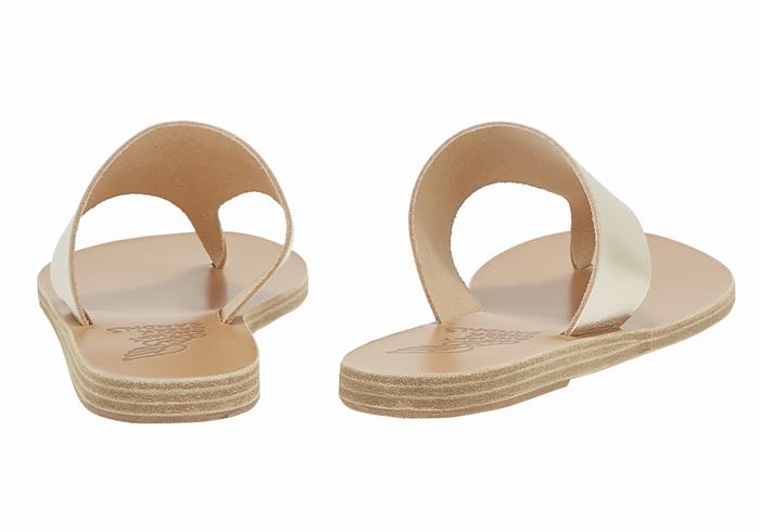 Infradito Ancient Greek Sandals Mera Leather Donna Oro Bianche | UAP7264MZ