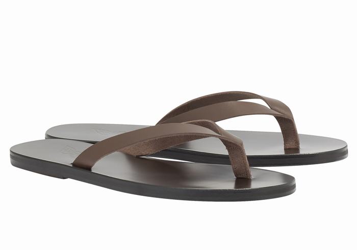 Infradito Ancient Greek Sandals Solon Leather Uomo Cioccolato | SLE68100NZ