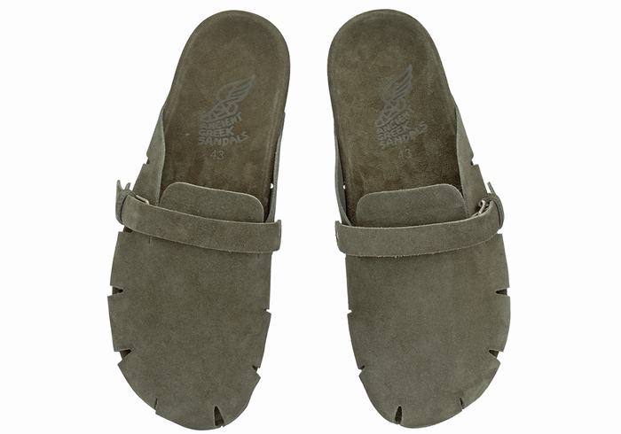 Pantofole Ancient Greek Sandals Atlas Uomo Verdi Scuro | SCG2278HJ