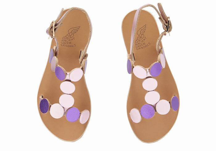 Sandali Bassi Ancient Greek Sandals Little Uranos Soft Bambino Rosa Viola | GHJ612PS