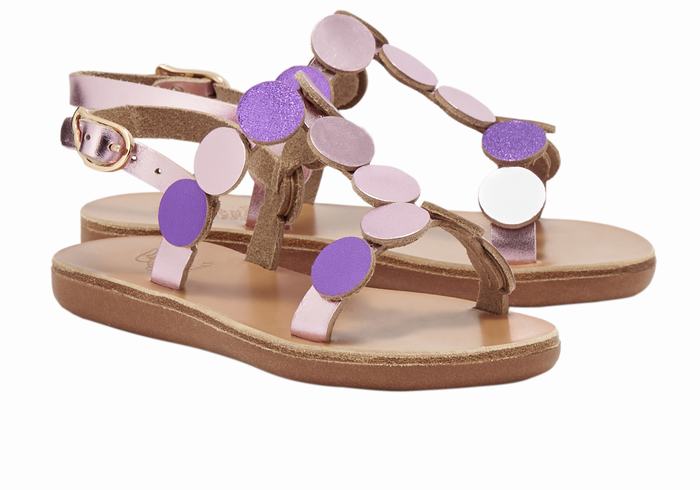 Sandali Bassi Ancient Greek Sandals Little Uranos Soft Bambino Rosa Viola | GHJ612PS