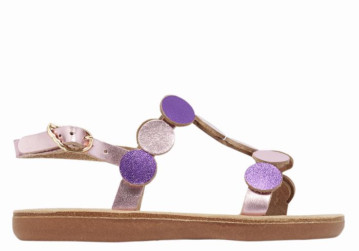 Sandali Bassi Ancient Greek Sandals Little Uranos Soft Bambino Rosa Viola | GHJ612PS