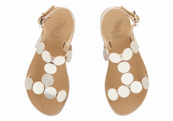 Sandali Bassi Ancient Greek Sandals Little Uranos Soft Bambino Oro Bianche | QKX4261WY