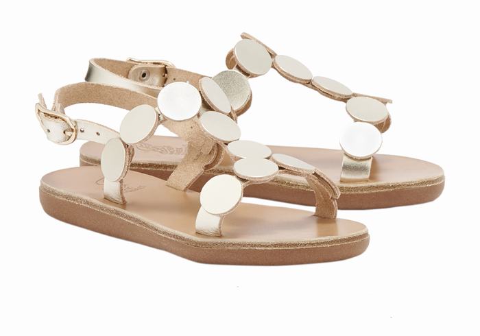 Sandali Bassi Ancient Greek Sandals Little Uranos Soft Bambino Oro Bianche | QKX4261WY