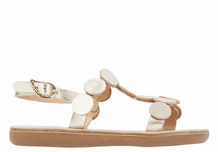 Sandali Bassi Ancient Greek Sandals Little Uranos Soft Bambino Oro Bianche | QKX4261WY