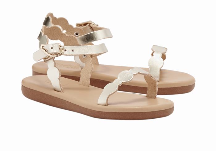 Sandali Bassi Ancient Greek Sandals Little Toxo Soft Bambino Oro Bianche | UMK5832UP