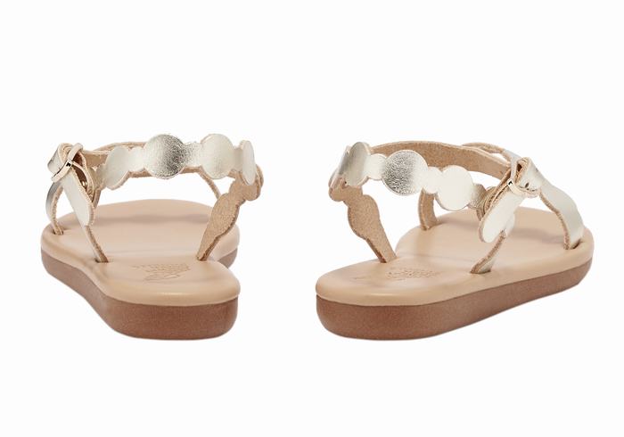 Sandali Bassi Ancient Greek Sandals Little Toxo Soft Bambino Oro Bianche | UMK5832UP